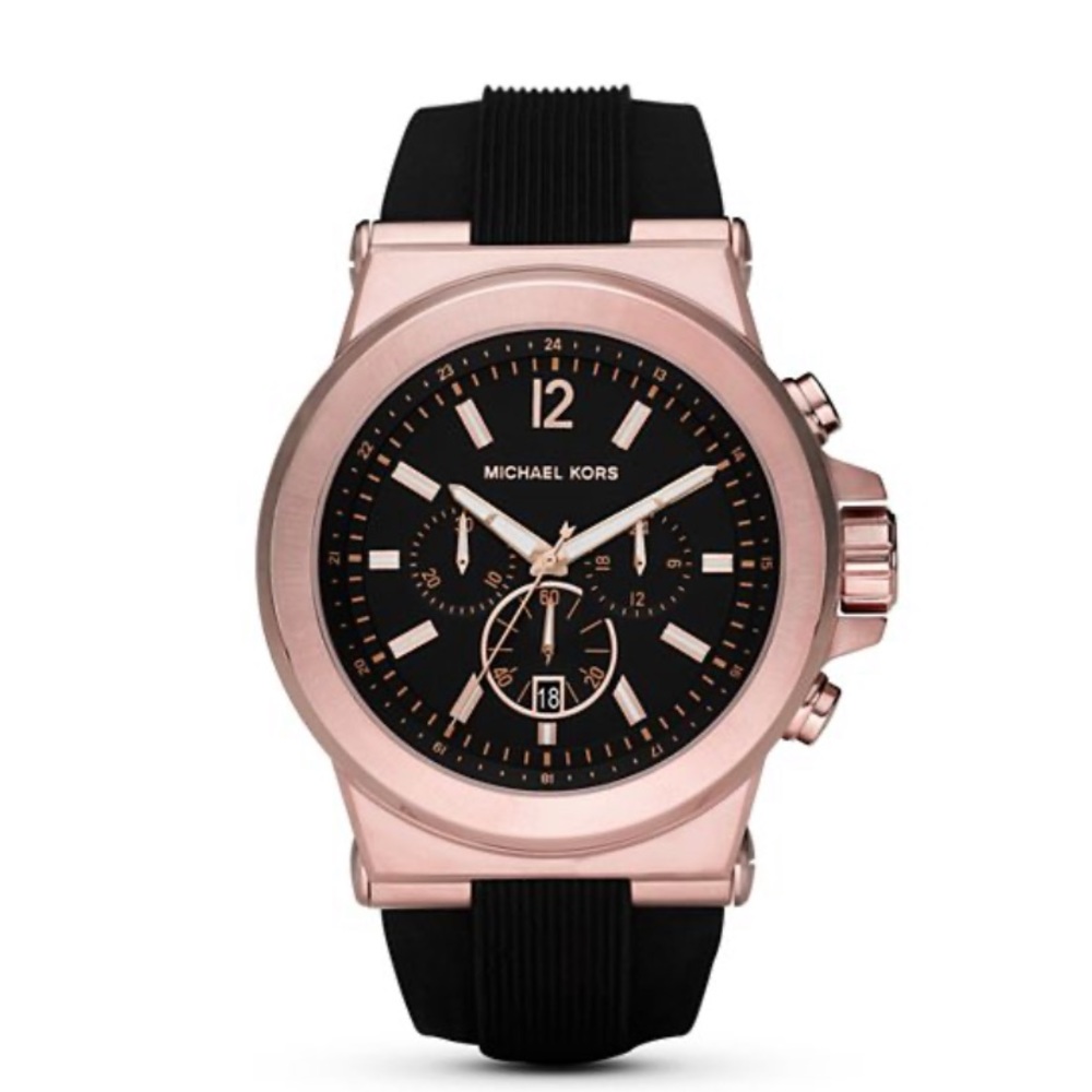 Michael Kors Black and Rose Gold Men's Watch